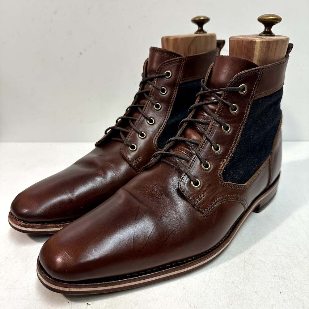 NEW HEELS Rancourt & Co. x Helm Sam Boot Ray-Ray Horween Denim Maine USA 10 D
